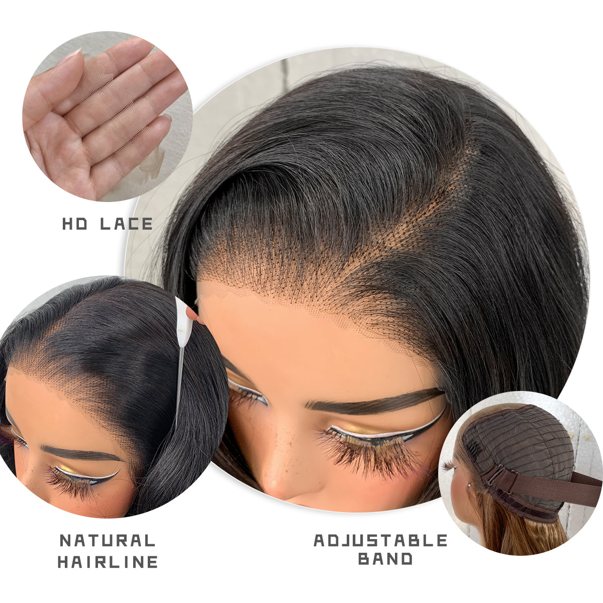LOVSOUL Wear And Go Glueless Natural Black Pre-Plucked Synthetic 13x6 layered Voluminous Long Body Wave HD Lace Frontal Wig No Glue No Gel For Black Women 32inch