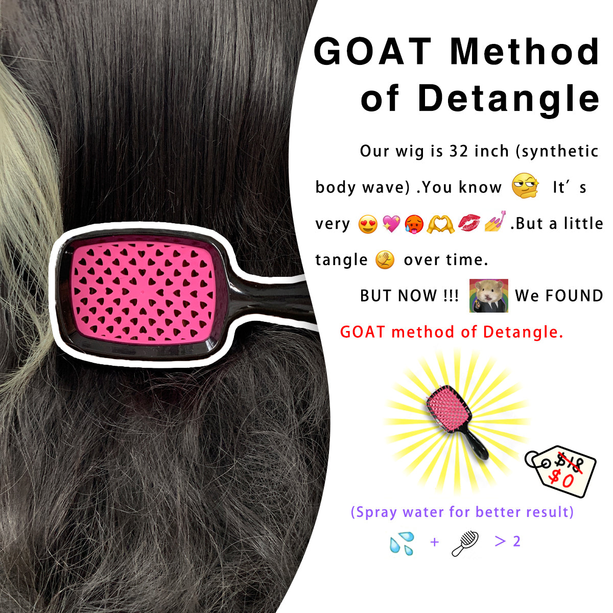 LOVSOUL Skunk Stripe Glueless Wear And Go Middle Skunk Stripe Per-Cut Synthetic 13x6 Layered Voluminous Long Body Wave HD Lace Frontal Wig Pre-Plucked No Glue 32inch