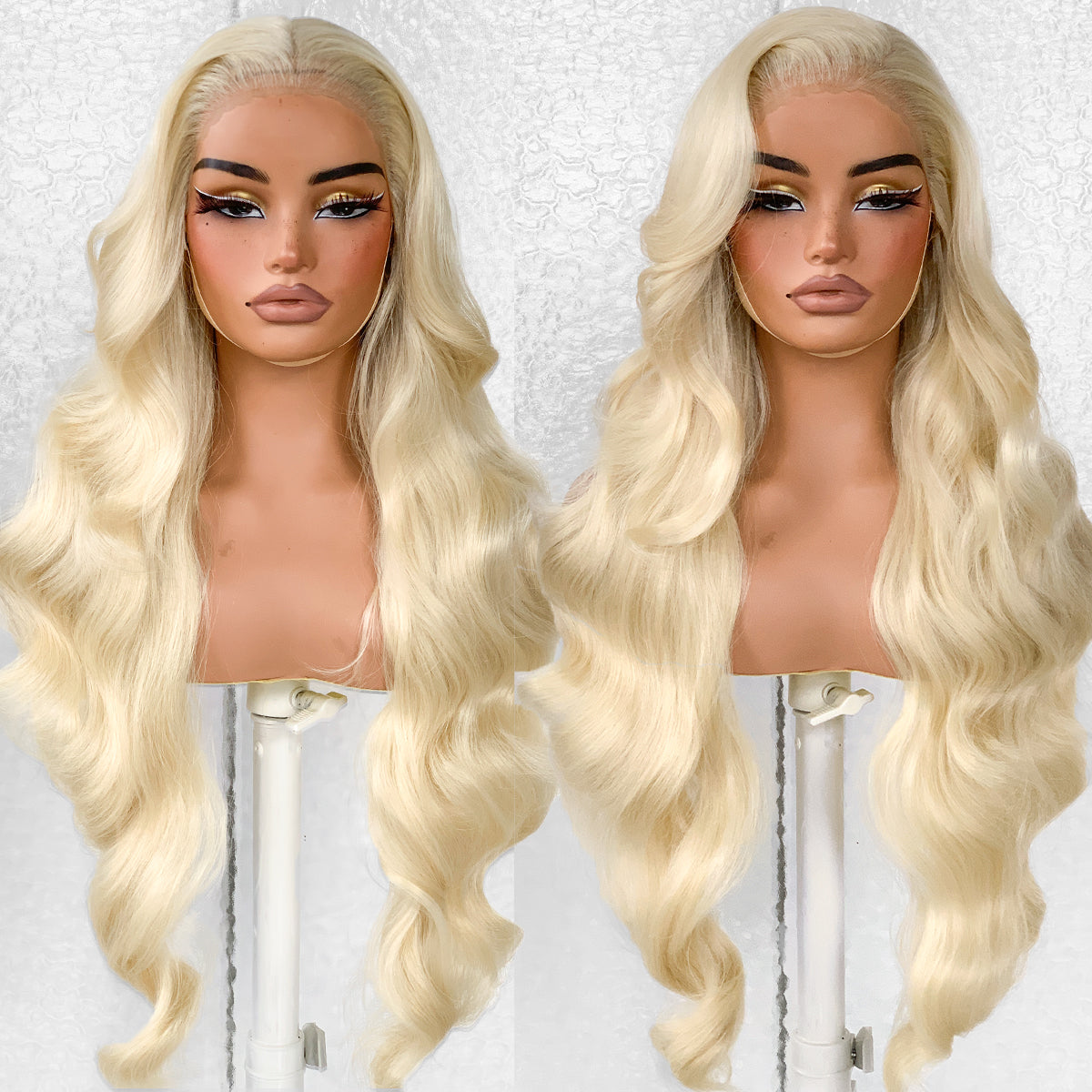 LOVSOUL Blonde 613 Glueless HD Lace Wear And Go Synthetic 13x6 Layered Voluminous Long Body Wave Lace Frontal Wig Pre-Plucked No Glue Cosplay For Black Women 32inch