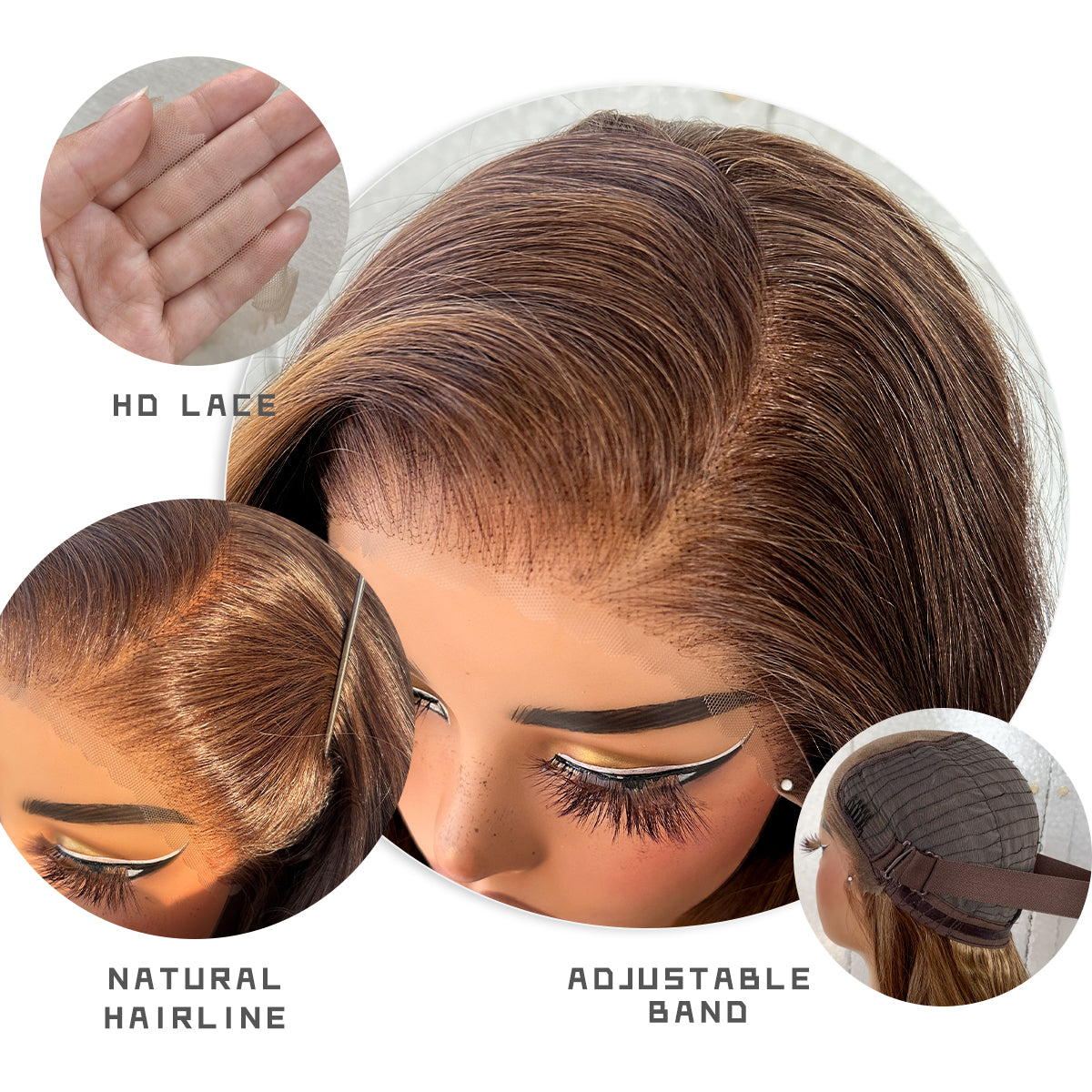 LOVSOUL Ombre Honey Blonde Glueless Wear And Go Synthetic 13x6 Layered Voluminous Long Body Wave HD Lace Frontal Wig Pre-Plucked No Glue Beginners Friendly 32inch